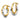 14k Two-Tone Double Hoop Earrings - Image 2