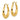 14k Gold Polished Diamond-Cut Tapered Hoop Earrings - Image 2