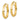 14k Gold Polished Knife-Edge Hoop Earrings - Image 2