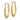14k 1x25mm Textured Stamped Oval Hoop Earrings - Image 1