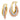 14k Tri-Color Textured Triple Hoop Earrings for Effortless Style - Image 1
