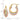 14k Tri-Color Textured Triple Hoop Earrings for Effortless Style - Image 3