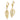 14K Gold Cut-Out Leaf Dangle Earrings for Effortless Style - Image 1