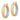 14k w/White Rhodium Satin Polished Diamond-cut In/Out Hoop Earrings - Image 1