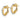 14K Two-Tone Polished Hoop Earrings - Modern Tube Design - Image 2