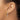 14K White Gold Oval Dangle Threader Earrings - Image 3
