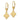 14K Gold Small Four-Way Cross Leverback Earrings - Image 2