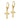 14K Gold Beaded Edge Cross Leverback Earrings - Image 2