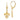 14K Fleur-de-Lis Dangle Leverback Earrings - Image 1