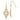 14K and White Rhodium Diamond-Shape Filigree Dangle French Hook Earrings - Image 1