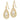 14K and White Rhodium Diamond-cut Filigree Teardrop Dangle French Hook Earrings - Image 2