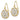 14K and White Rhodium Filigree Medallion Dangle French Hook Earrings - Image 2
