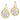 14K White Gold Leaf Dangle Earrings with Diamond-Cut Detail - Image 2