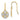 14K and White Rhodium Heart Filigree Dangle Wire Earrings - Image 1