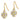 14K White Gold Cross Heart Dangle Earrings - Image 2
