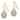 14K White Gold Medallion Dangle Earrings with French Hooks - Image 2