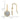 14K White Gold Medallion Dangle Earrings with French Hooks - Image 4