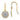 14K White Gold Medallion Dangle Earrings with French Hooks - Image 1