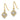 14K and White Rhodium Fancy Square Filigree Dangle French Hook Earrings - Image 2