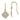 14K and White Rhodium Fancy Square Filigree Dangle French Hook Earrings - Image 1