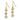 14K and White Rhodium Fancy Diamond-cut Dangle French Hook Earrings - Image 2