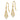 14K White Gold Criss-Cross Dangle Earrings - Image 2