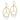 14k Two-Tone Dangle Earrings with Double Circle and Bar Design - Image 2