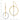 14k Two-Tone Dangle Earrings with Double Circle and Bar Design - Image 4