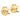 14k Gold Hammered Half Ball Omega Back Earrings - Image 1