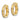 14k Two-Tone Diamond-Cut Round Hoop Earrings - Bold & Chic 3x14mm - Image 2