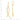 14K Gold Diamond-Cut Curved Bar Dangle Earrings - Image 3