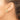 14k White Gold Ribbed Omega Back Post Earrings - Image 2