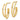 14K Polished Oval /Double Strand  J-Hoop Post Earrings - Image 2