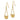 14k Gold Cut-Out Filigree Dangle Earrings with Beads - Image 2