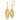 14k Gold Twisted Oval Dangle Earrings for Effortless Style - Image 1
