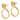 14k Gold Filigree Stud & Circle Dangle Earrings Set - Image 2