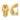 14K Gold Polished Satin Curved Omega Back Non-Pierced Earrings - Image 1