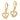 14K Two-Tone Heart Cross Dangle Earrings - Image 2