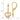 14K Two-Tone Heart Cross Dangle Earrings - Image 4