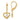 14K Two-Tone Heart Cross Dangle Earrings - Image 1