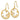14k and White Rhodium Diamond-cut Stars in Circle Dangle French Hook Earrings - Image 2