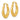 14k Gold Polished Textured Hollow Hoop Earrings - Image 2