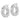 14K with White Rhodium Polished and Diamond-cut 4x18mm Square Tube Round Hoop Earrings - Image 2