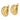 14k Gold Diamond-Cut Omega Back Earrings - Modern Chic Elegance - Image 2