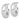 14k White Gold Tapered C-Hoop Earrings - Polished Chic for Everyday Style - Image 2