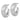 14k White Gold Diamond-Cut C-Hoop Earrings for Effortless Style - Image 2