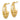 14k Gold Polished J-Hoop Earrings with Fancy Cut-Out Design - Image 2