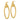 14K Gold Polished Oval Dangle Hoop Earrings - Image 2