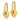 14k Gold Dangle Puffed Heart Hoop Earrings - Image 2
