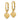 14k Gold Heart Dangle Earrings with Diamond-Cut Detail - Image 2